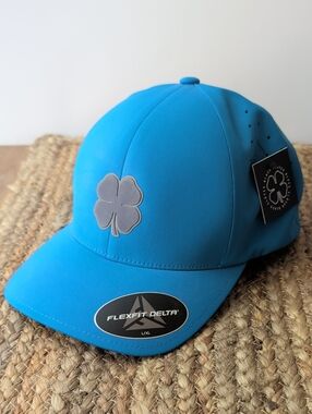 Black Clover Royal Blue Seamless Luck 5 FlexFit Delta Men’s Baseball Cap L/XL